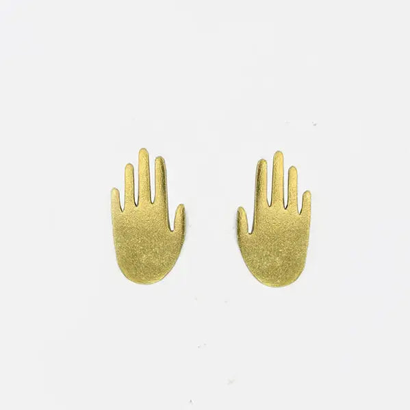 Hand Post Brass Earrings