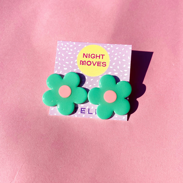 Polymer Clay Retro Daisy Stud Earrings