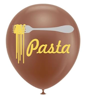 12" Brown Latex Pasta Helium Balloon